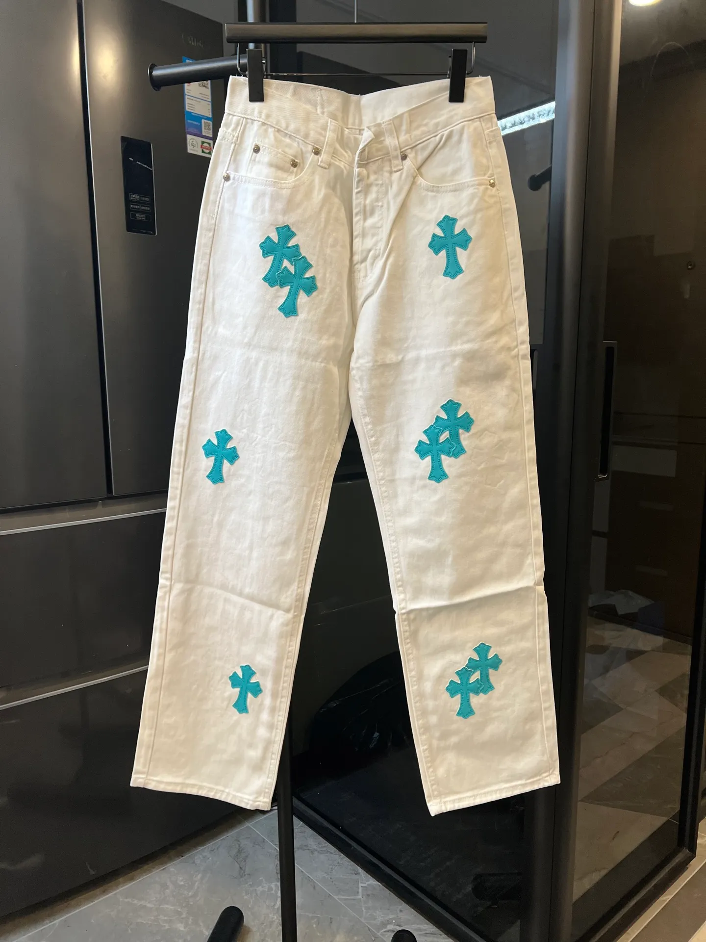 P250 [next day] Chrome hearts/Chrome Hearts 25FW CH Marine Limited Green Leather Jeans (White) Size: 28 30 32 34 (corresponds to s-xl) Detailed sizes can be found in Figure 9